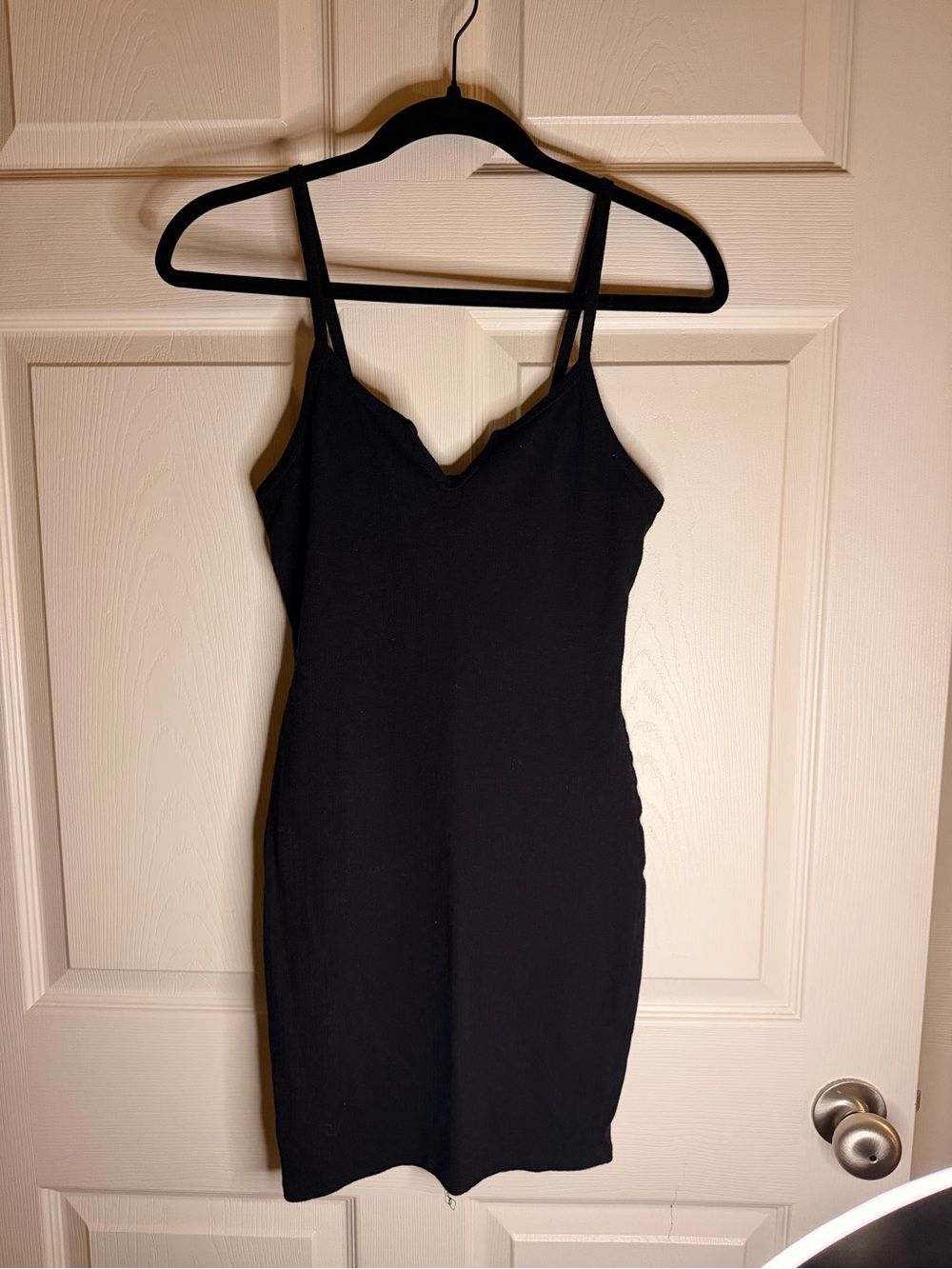 Bozzolo Black V-Neck Spaghetti Strap Mini Dress